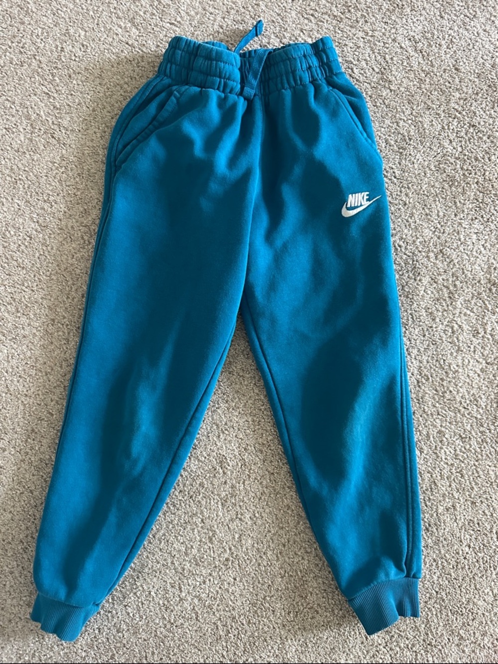 Nike Kids Teal Jogger Sweatpants with White Logo